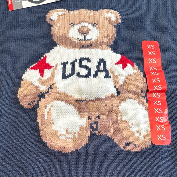 Mighty fine Navy Blue Bear Sweater New with Tag Size Xsmall - Picture 4 of 6